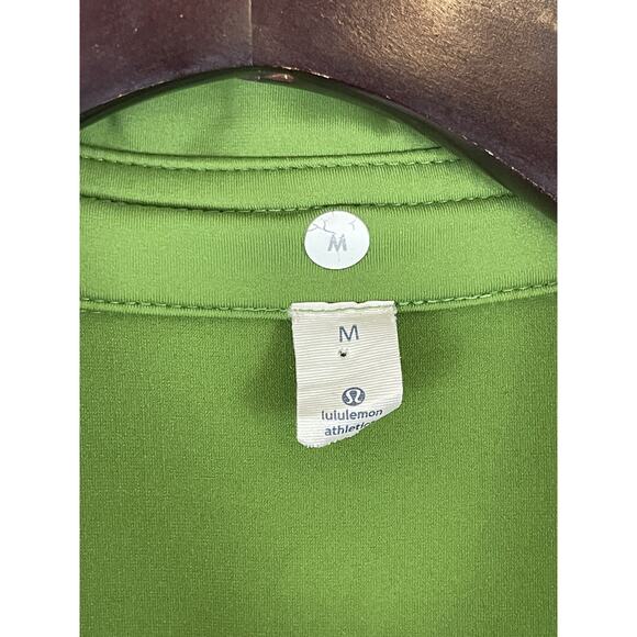 Lululemon Men's Polo Green Gray Octagon Logo Stretchy Size M RARE - Picture 3 of 7